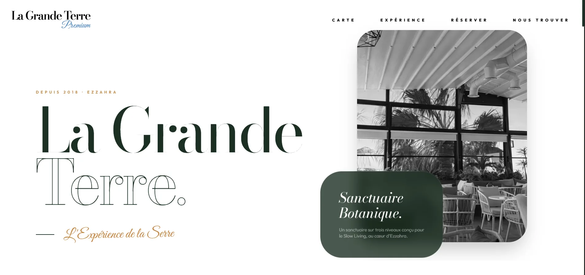 Aperçu du site web de présentation de restaurant La Grande Terre